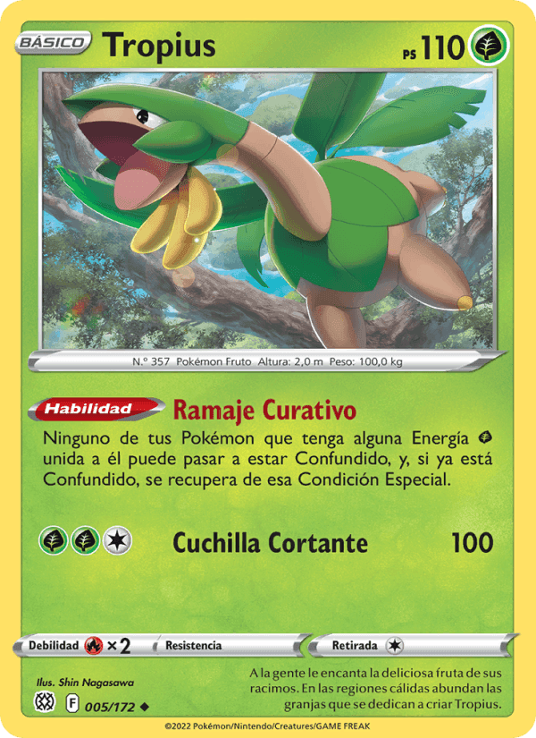 Tropius, carta 005 de Astros Brillantes