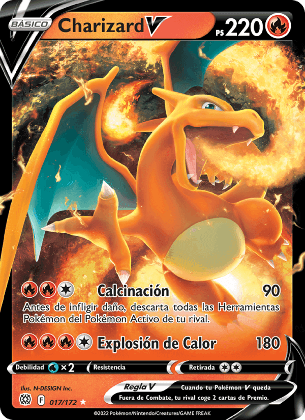Charizard V, carta 017 de Astros Brillantes