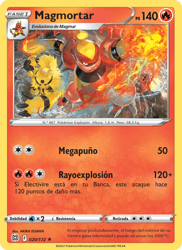 Magmortar, carta 020 de Astros Brillantes