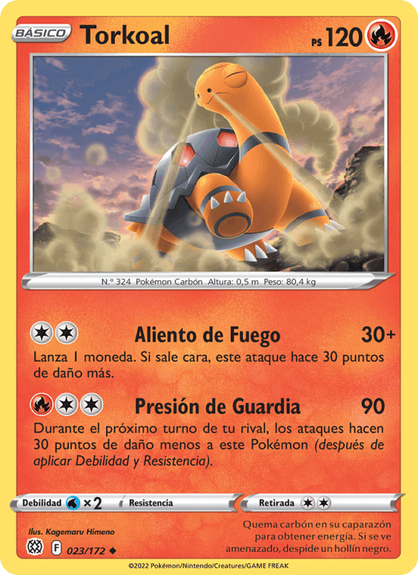 Torkoal, card 023 from Astros Brillantes