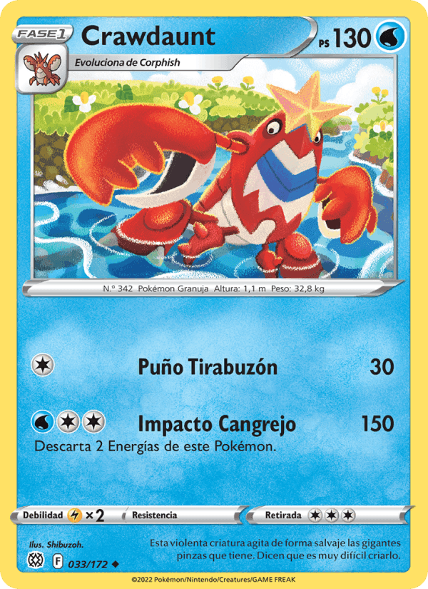 Crawdaunt, carta 033 de Astros Brillantes