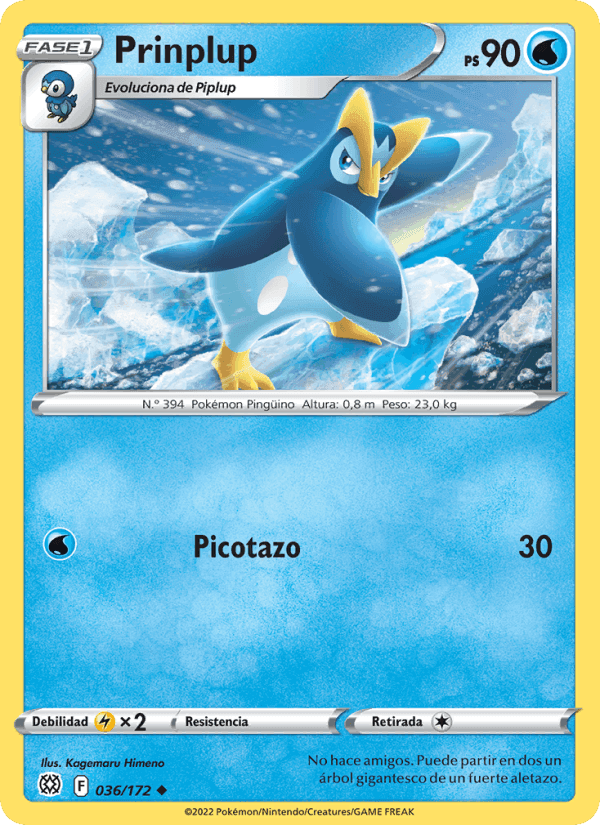 Prinplup, carta 036 de Astros Brillantes