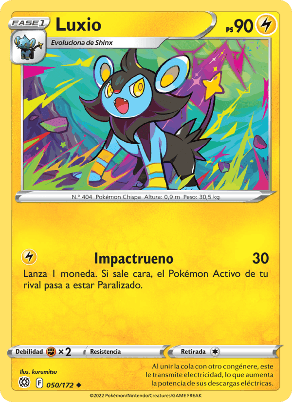 Luxio, carta 050 de Astros Brillantes