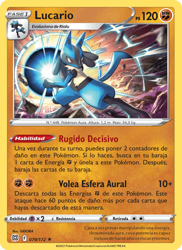 Lucario, carta 079 de Astros Brillantes