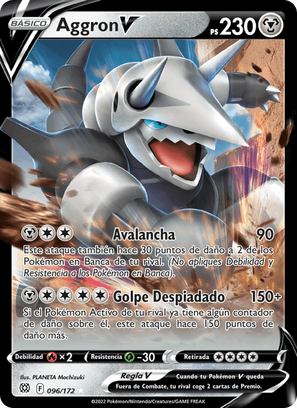 Aggron V, carta 096 de Astros Brillantes