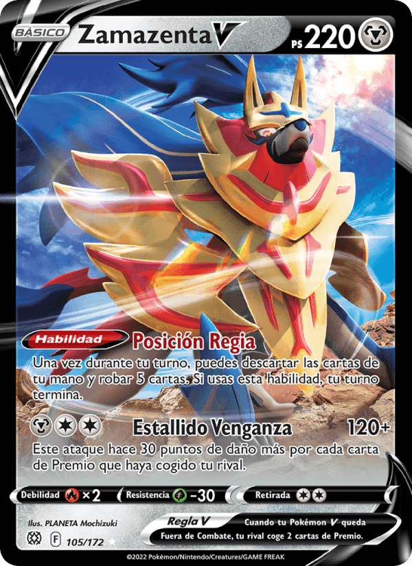 Zamazenta V, carta 105 de Astros Brillantes