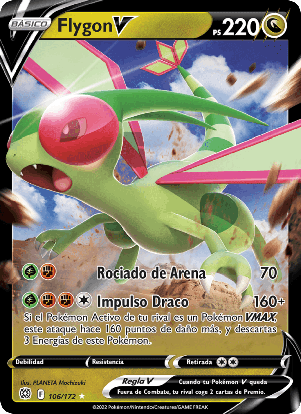 Flygon V, card 106 from Astros Brillantes
