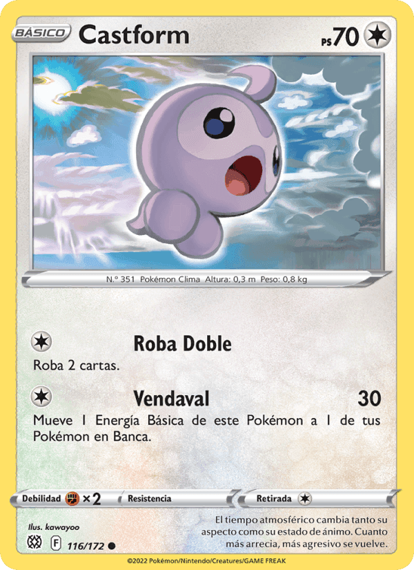 Castform, carta 116 de Astros Brillantes