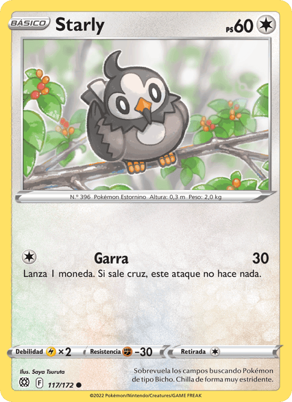 Starly, carta 117 de Astros Brillantes