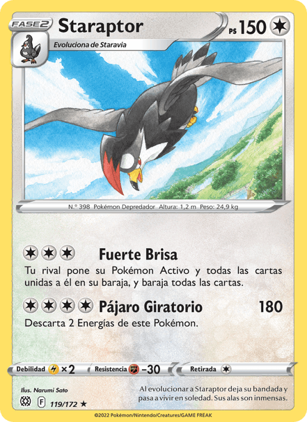 Staraptor, card 119 from Astros Brillantes