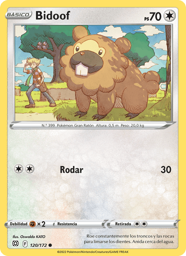 Bidoof, card 120 from Astros Brillantes