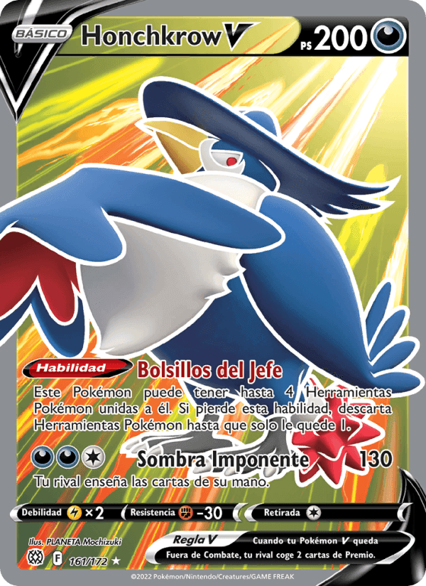 Honchkrow V, card 161 from Astros Brillantes