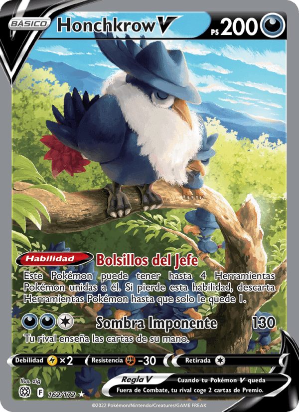 Honchkrow V, carta 162 de Astros Brillantes