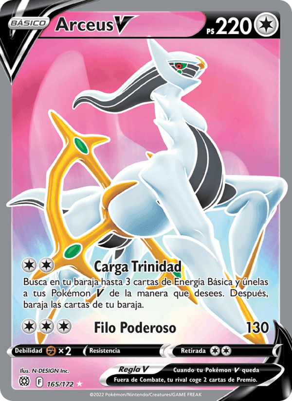 Arceus V, carta 165 de Astros Brillantes