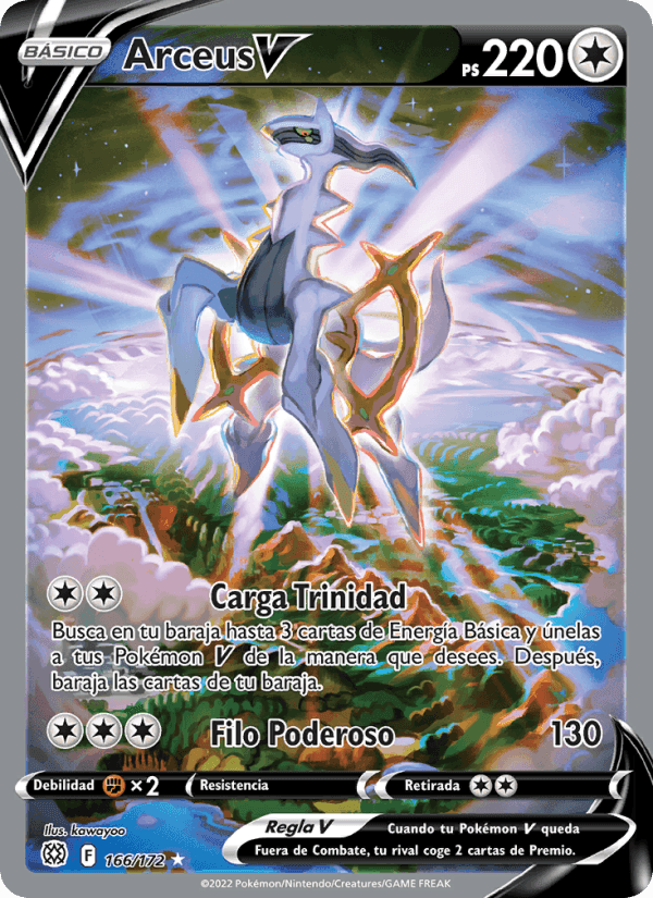 Arceus V, carta 166 de Astros Brillantes