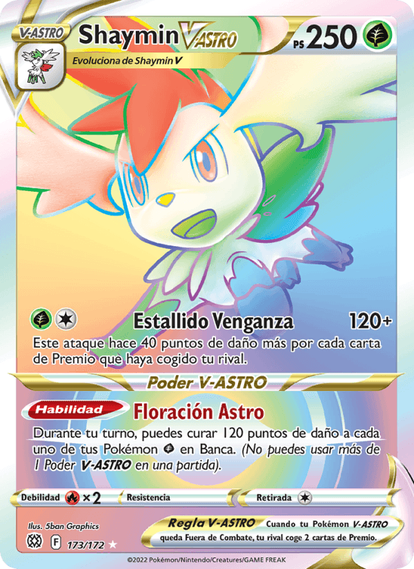 Shaymin V-ASTRO, card 173 from Astros Brillantes
