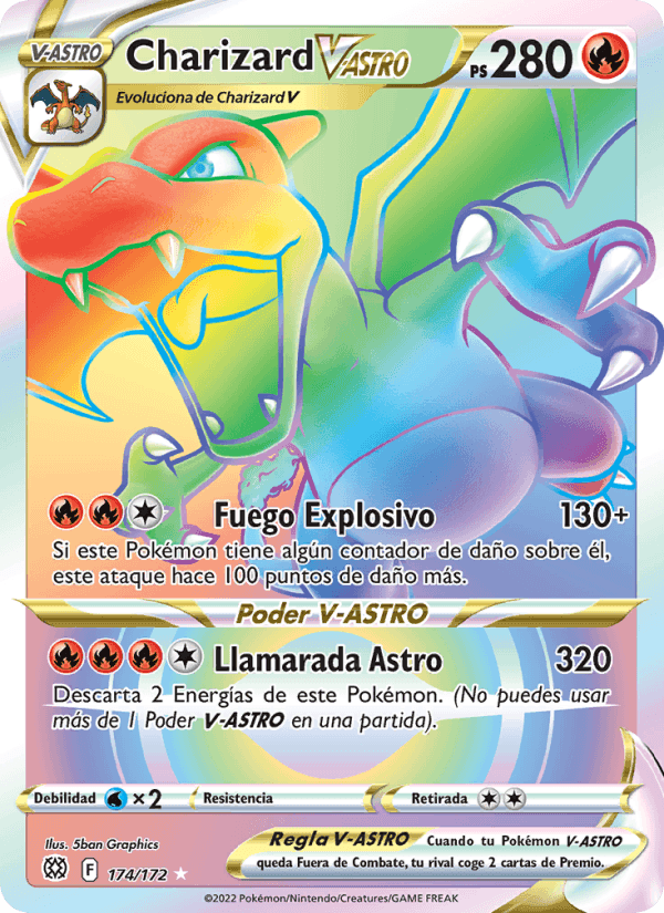 Charizard V-ASTRO, carta 174 di Astros Brillantes
