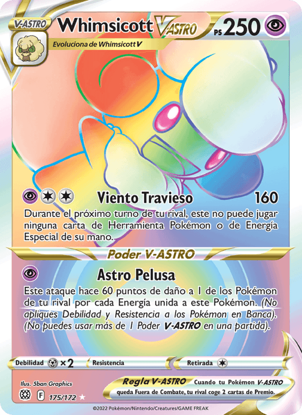 Whimsicott V-ASTRO, carta 175 de Astros Brillantes