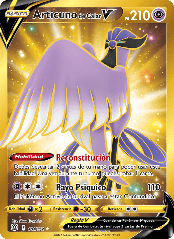 Articuno de Galar V, carta 181 de Astros Brillantes
