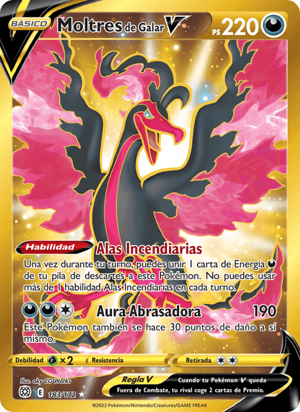 Moltres de Galar V, carta 183 de Astros Brillantes