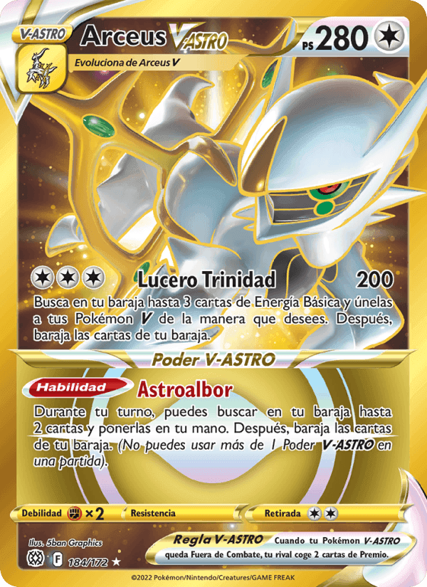 Arceus V-ASTRO, card 184 from Astros Brillantes