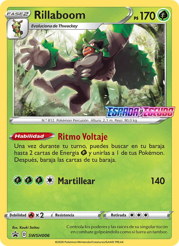 Rillaboom, carta SWSH006 di Cartas de promoción ESES