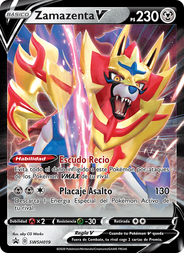 Zamazenta V, carta SWSH019 di Cartas de promoción ESES