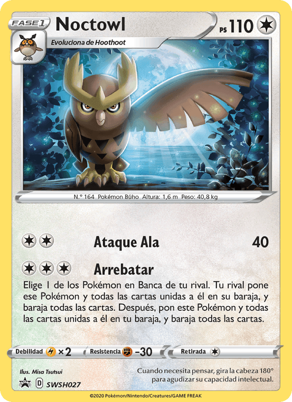 Noctowl, carta SWSH027 de Cartas de promoción ESES
