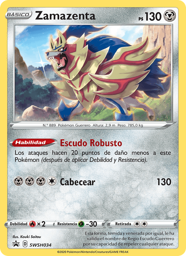 Zamazenta, carte SWSH034 de Cartas de promoción ESES