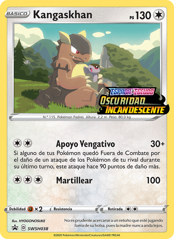 Kangaskhan, carte SWSH038 de Cartas de promoción ESES