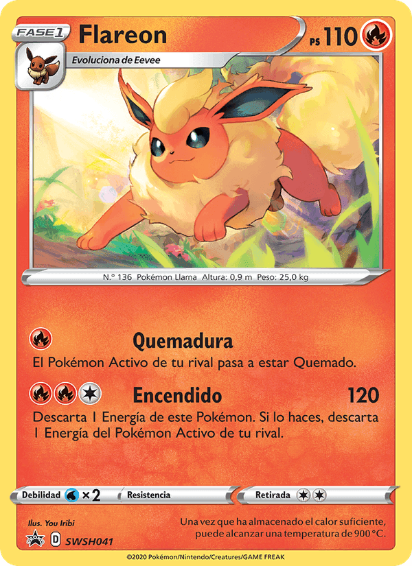 Flareon, card SWSH041 from Cartas de promoción ESES