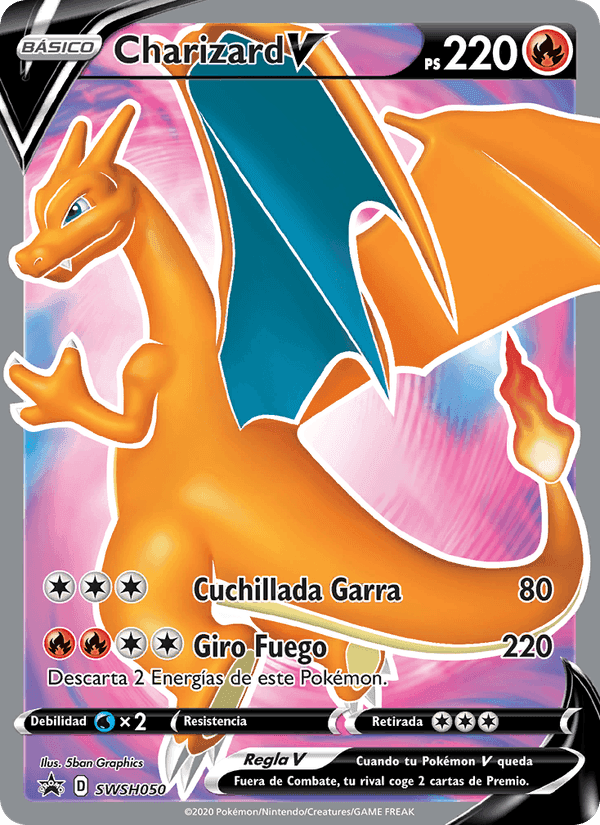Charizard V, carta SWSH050 di Cartas de promoción ESES