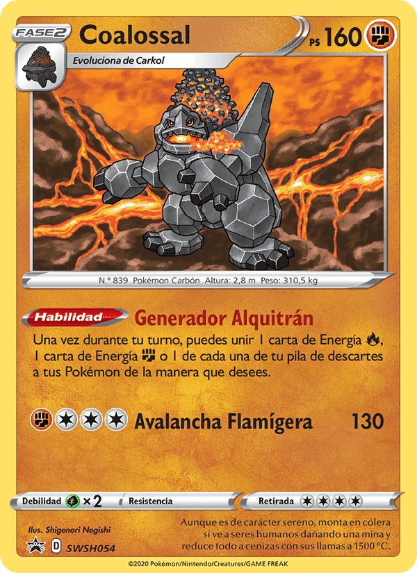 Coalossal, carta SWSH054 di Cartas de promoción ESES