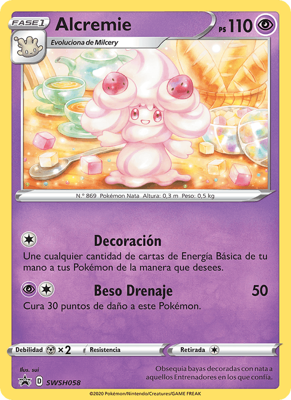 Alcremie, carte SWSH058 de Cartas de promoción ESES