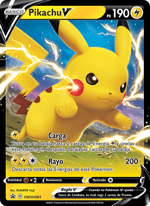 Pikachu V, carta SWSH061 di Cartas de promoción ESES