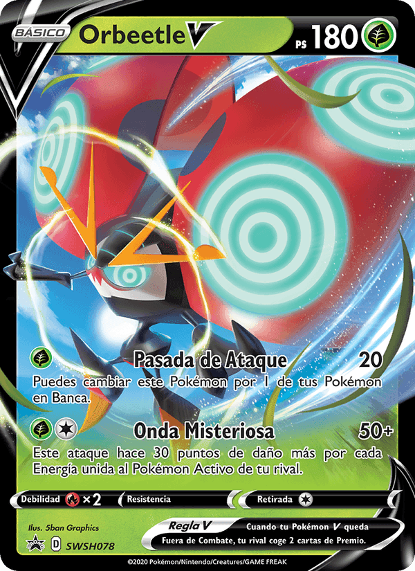 Orbeetle V, carta SWSH078 de Cartas de promoción ESES
