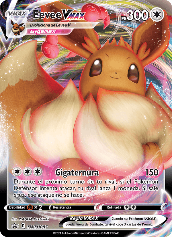 Eevee VMAX, carta SWSH087 de Cartas de promoción ESES
