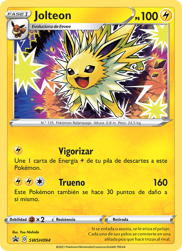 Jolteon, carta SWSH094 de Cartas de promoción ESES