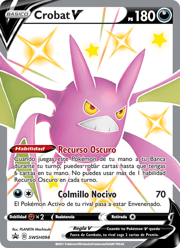 Crobat V, carta SWSH098 de Cartas de promoción ESES