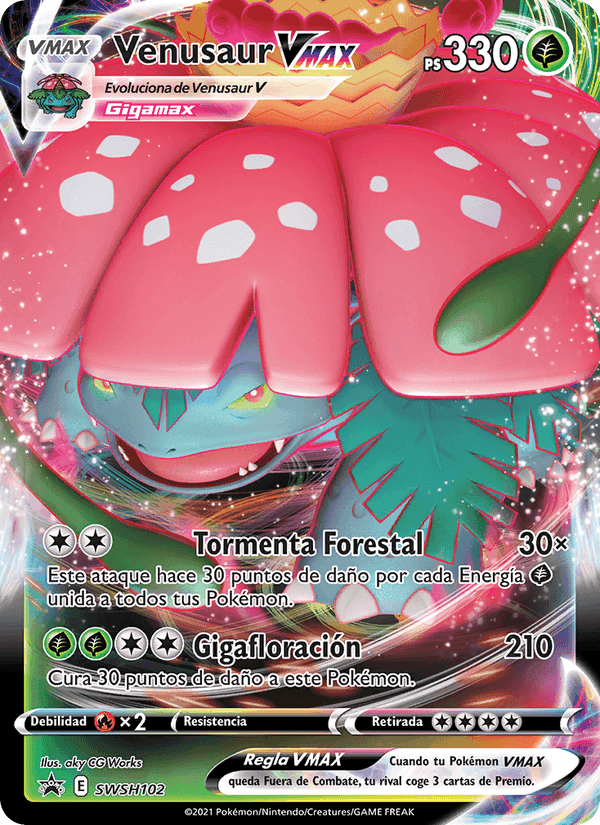 Venusaur VMAX, carta SWSH102 de Cartas de promoción ESES