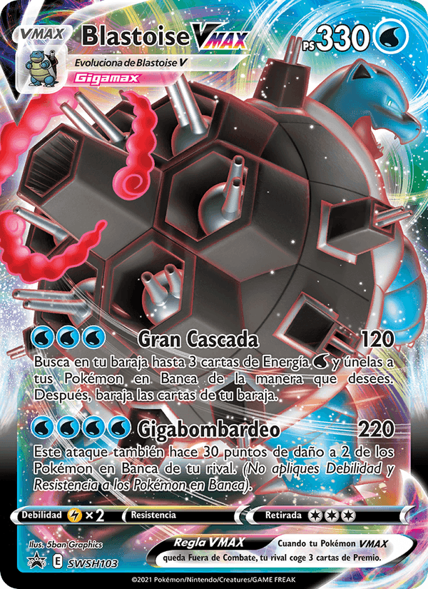 Blastoise VMAX, card SWSH103 from Cartas de promoción ESES