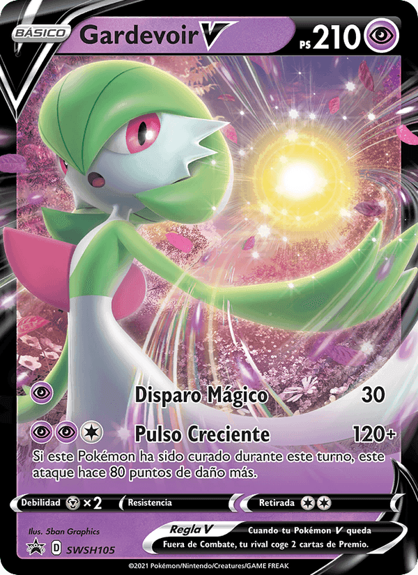 Gardevoir V, carta SWSH105 di Cartas de promoción ESES