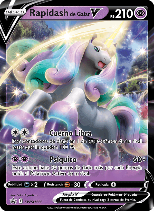 Rapidash de Galar V, carta SWSH111 de Cartas de promoción ESES