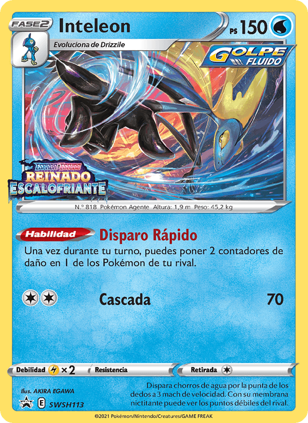 Inteleon, card SWSH113 from Cartas de promoción ESES