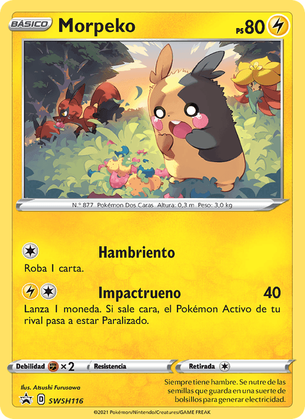 Morpeko, carta SWSH116 de Cartas de promoción ESES