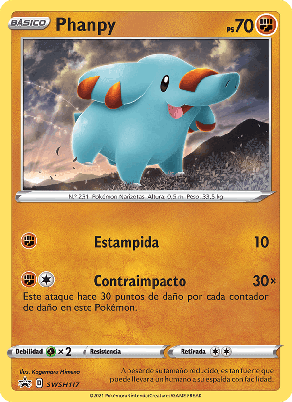 Phanpy, carta SWSH117 de Cartas de promoción ESES