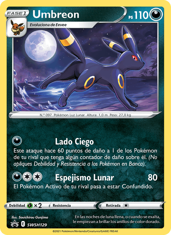 Umbreon, carta SWSH129 de Cartas de promoción ESES