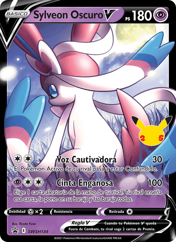 Sylveon Oscuro V, carte SWSH134 de Cartas de promoción ESES