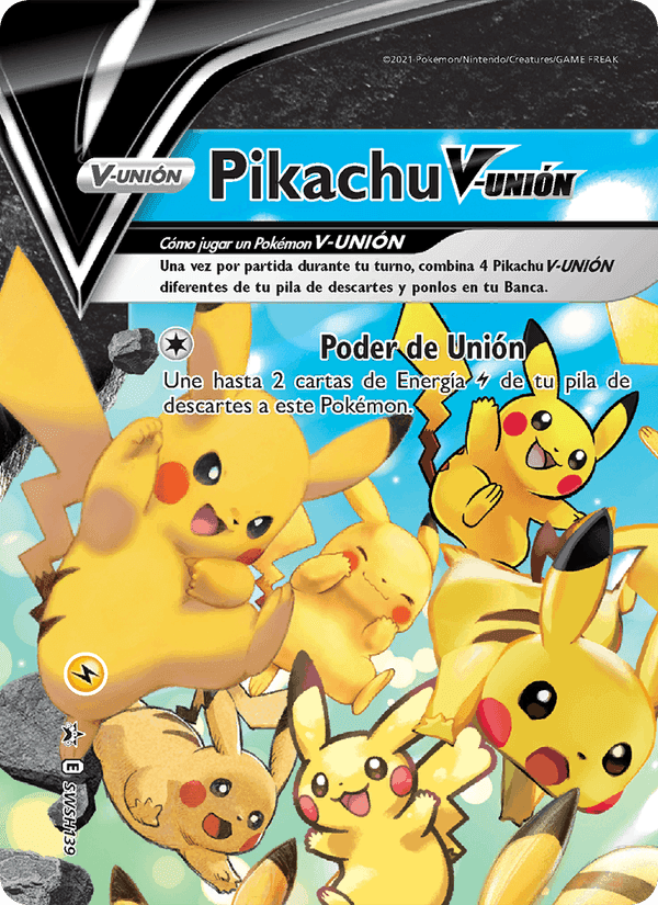 Pikachu V-UNIÓN, card SWSH139 from Cartas de promoción ESES