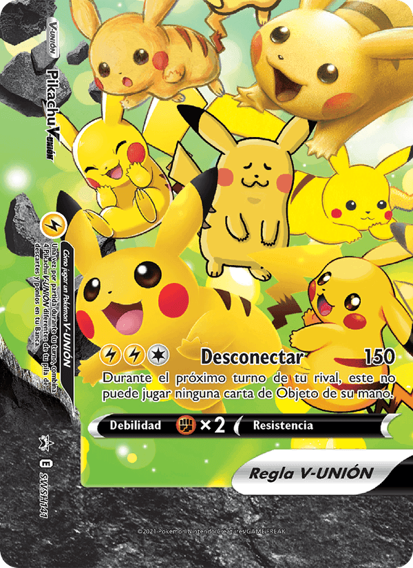 Pikachu V-UNIÓN, carta SWSH141 de Cartas de promoción ESES